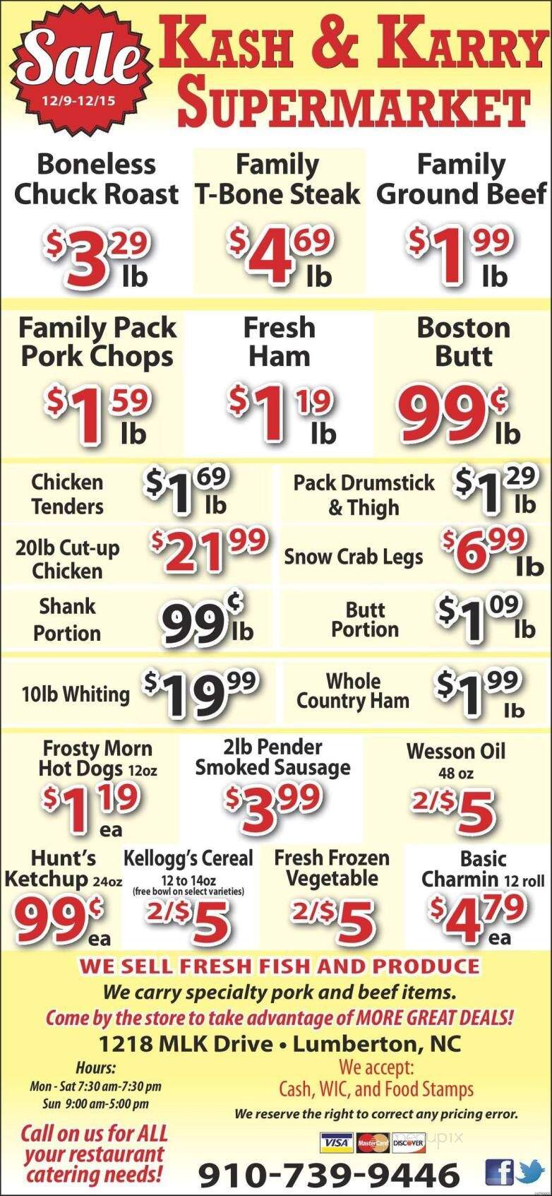 Kash & Karry Cafe - Lumberton, NC menu_pic