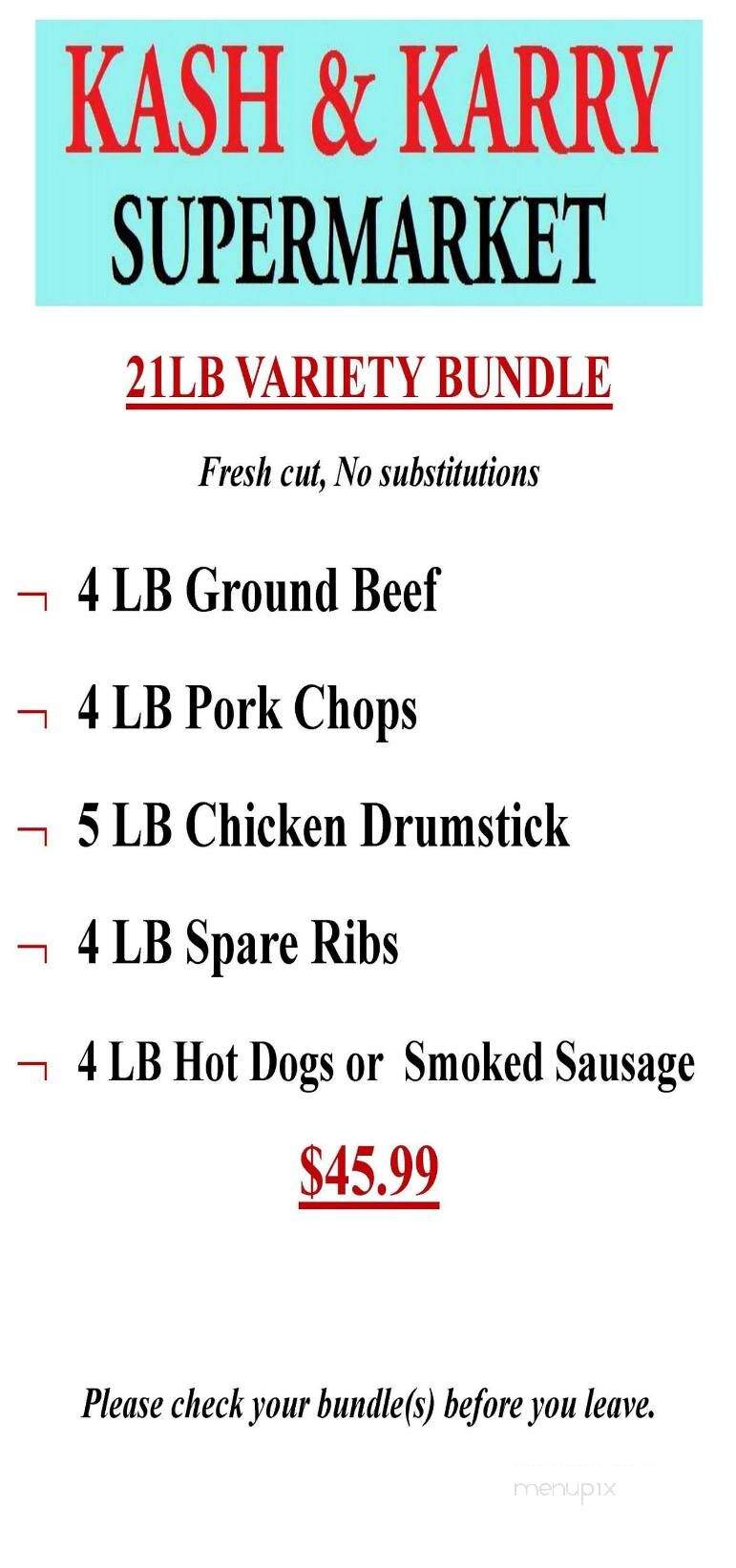 Kash & Karry Cafe - Lumberton, NC menu_pic