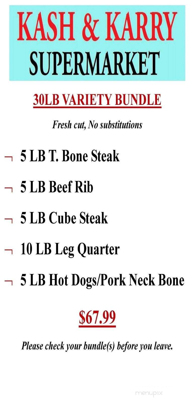 Kash & Karry Cafe - Lumberton, NC menu_pic