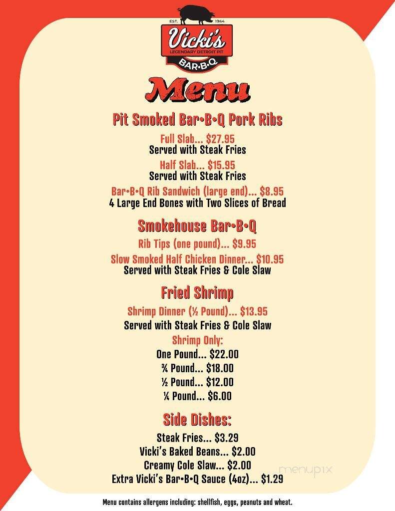 Vicky's Bar & Grill - Detroit, MI menu_pic