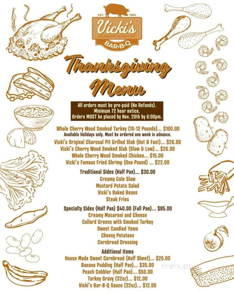 Vicky's Bar & Grill - Detroit, MI menu_pic