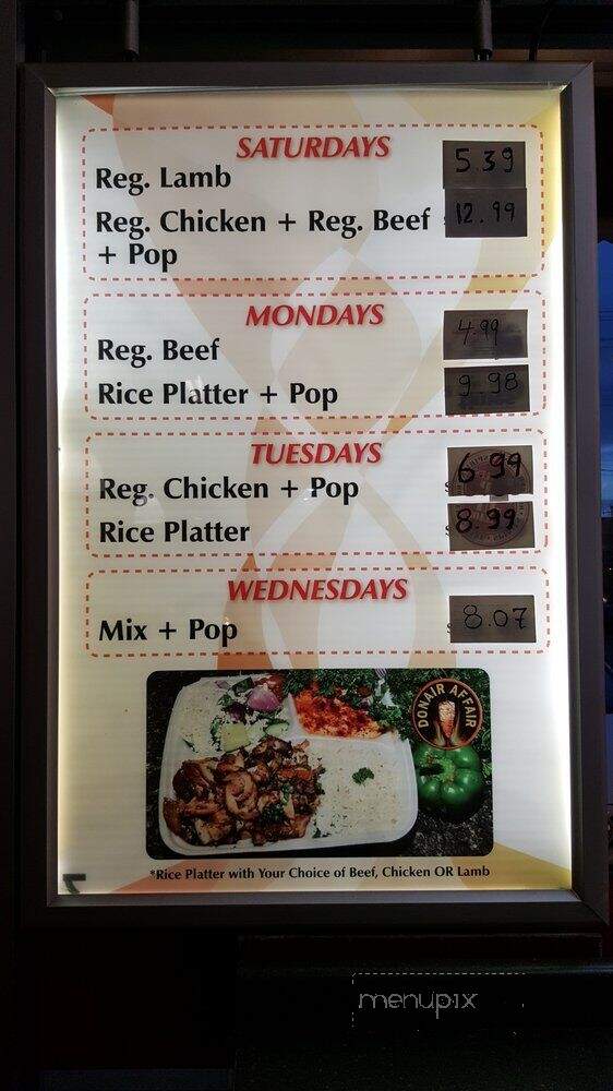 Donair Affair - Maple Ridge, BC menu_pic