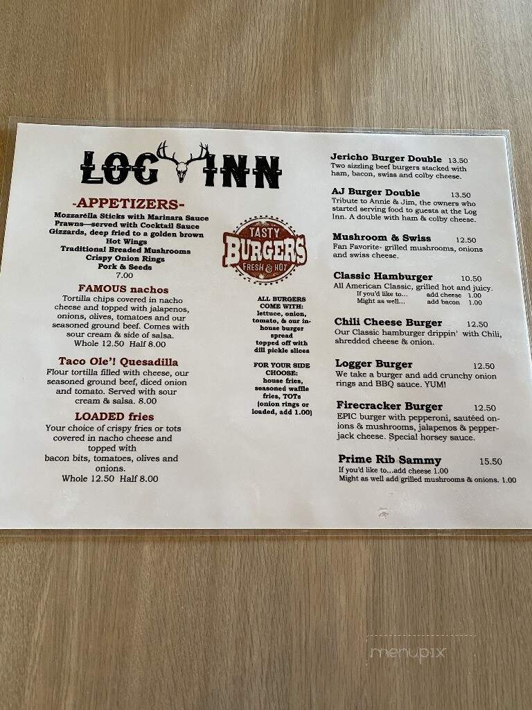 Elk Butte Log Inn - Elk River, ID menu_pic