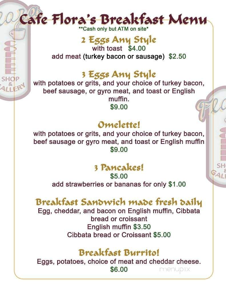 Flora Gallery & Coffee Shop - New Orleans, LA menu_pic