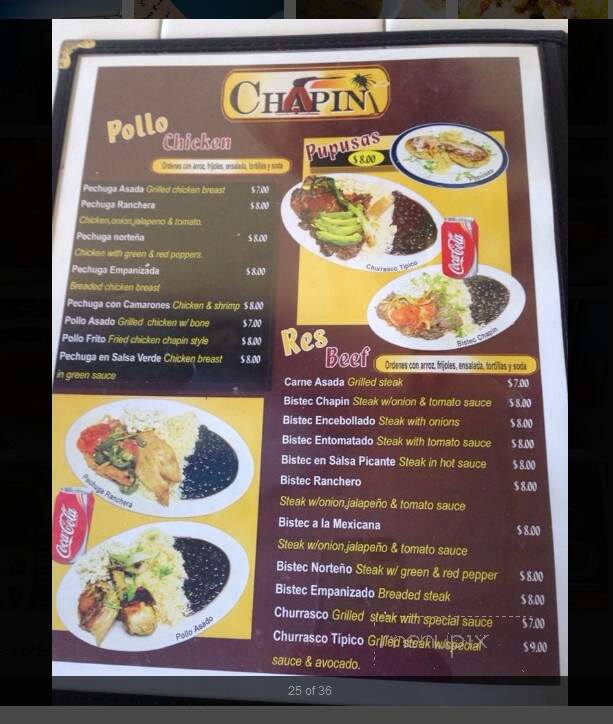 Chapin Restaurant - Princeton, NJ menu_pic
