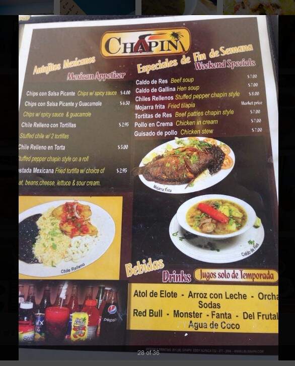 Chapin Restaurant - Princeton, NJ menu_pic