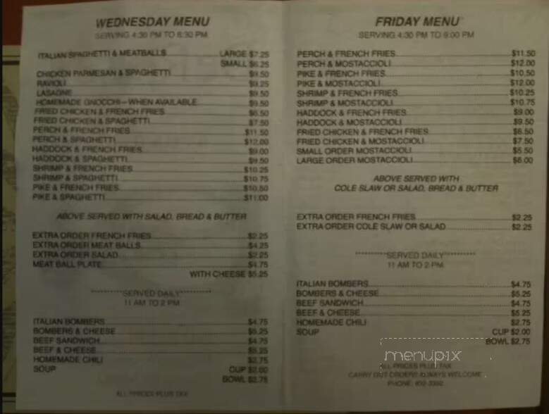 De Rose Bar - Racine, WI menu_pic