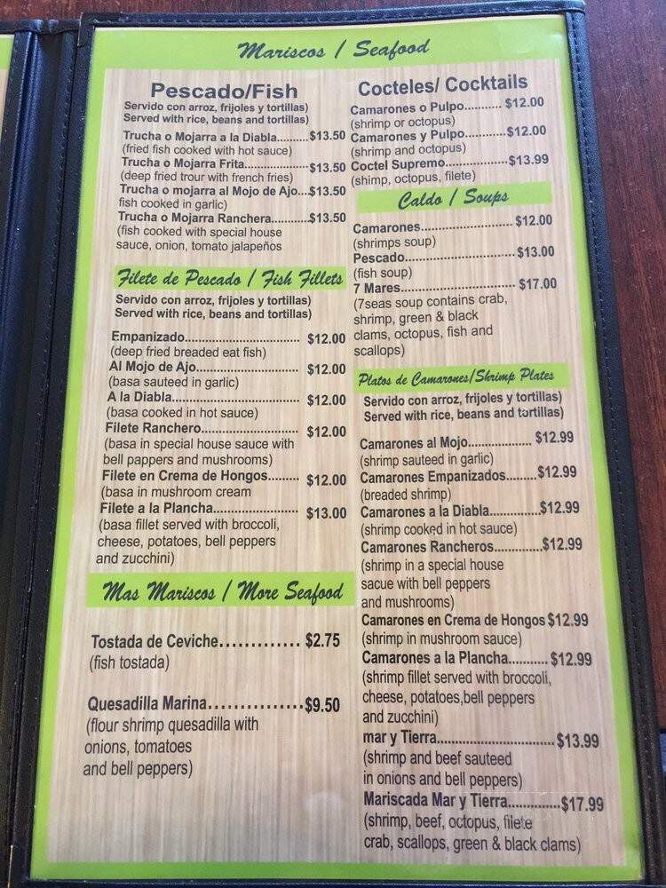 La Paloma - San Bruno, CA menu_pic