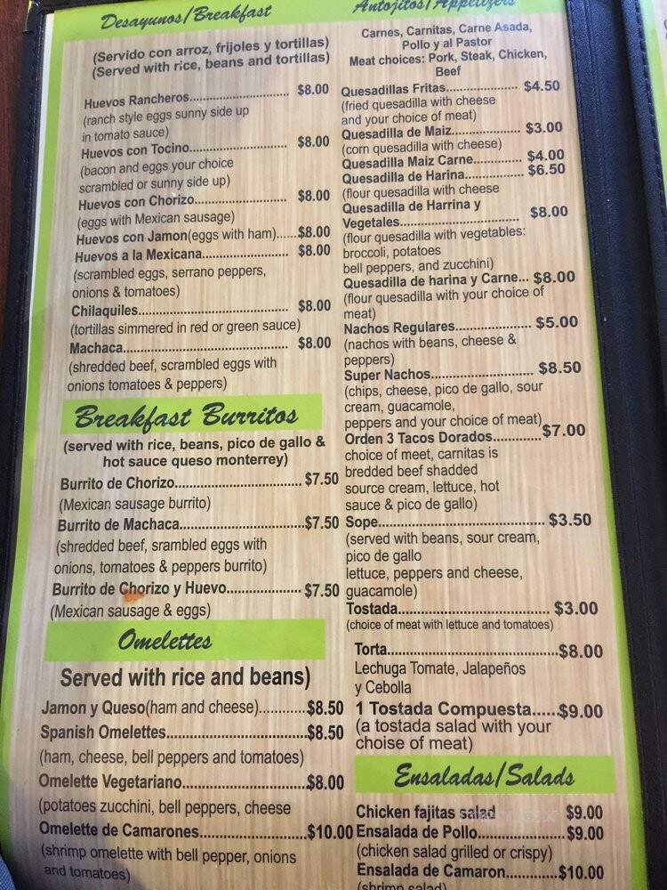 La Paloma - San Bruno, CA menu_pic