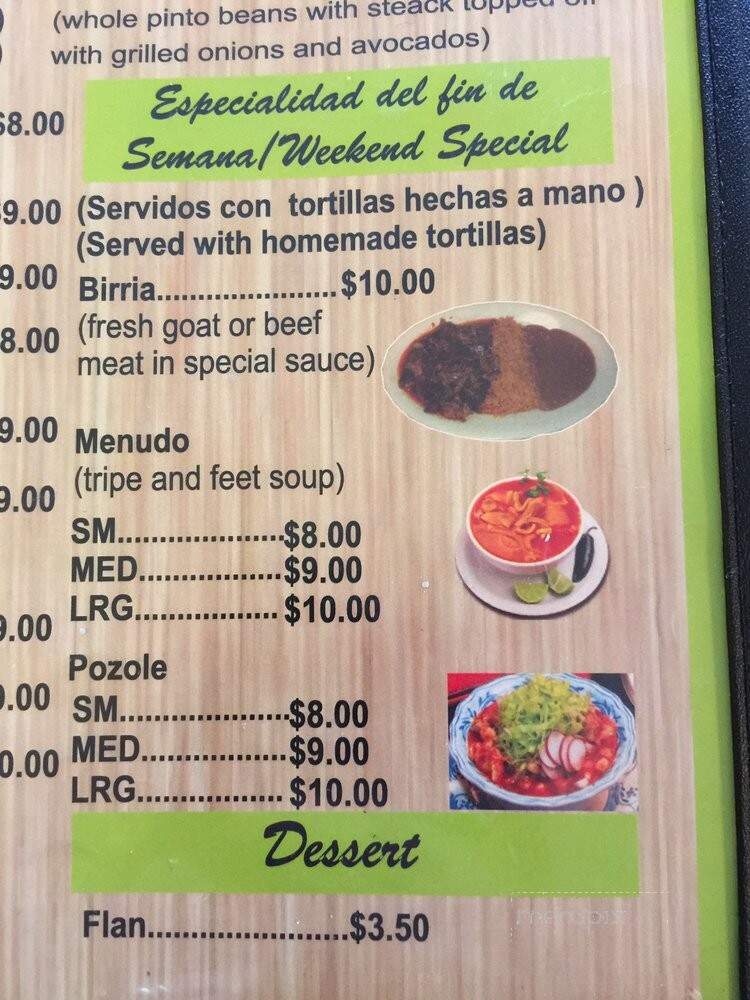 La Paloma - San Bruno, CA menu_pic