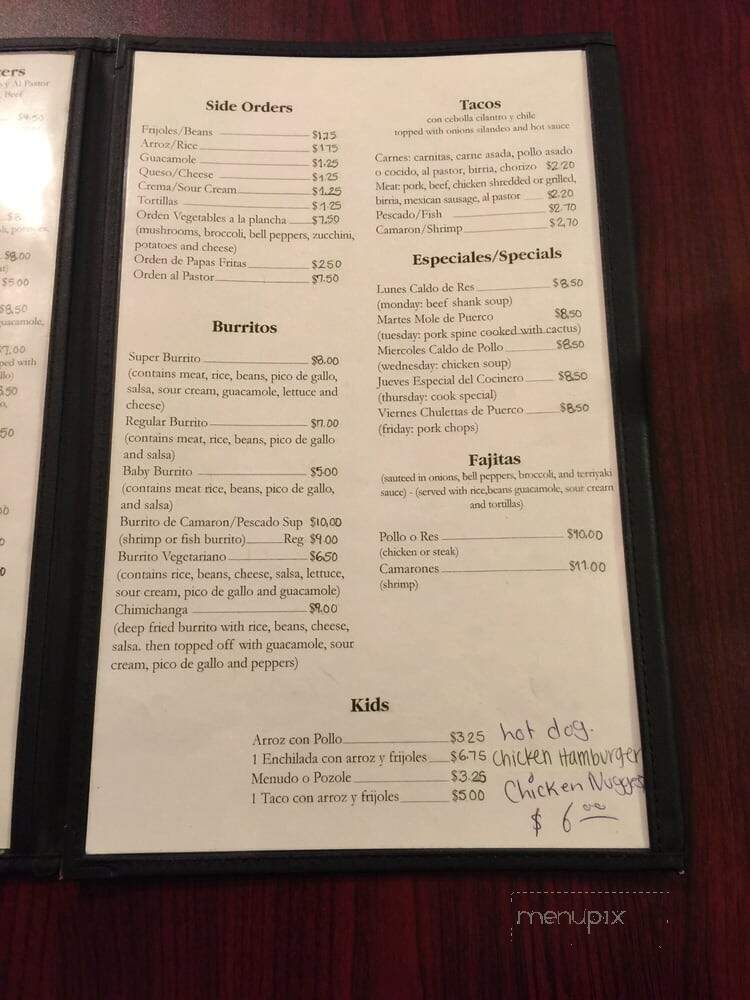 La Paloma - San Bruno, CA menu_pic