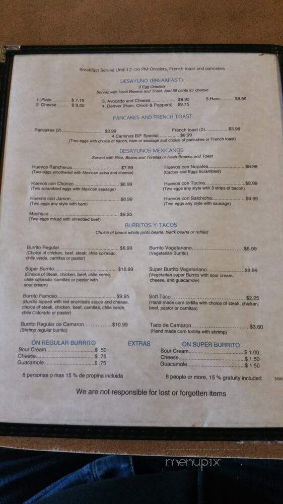 4 Caminos Restaurant - Oakland, CA menu_pic