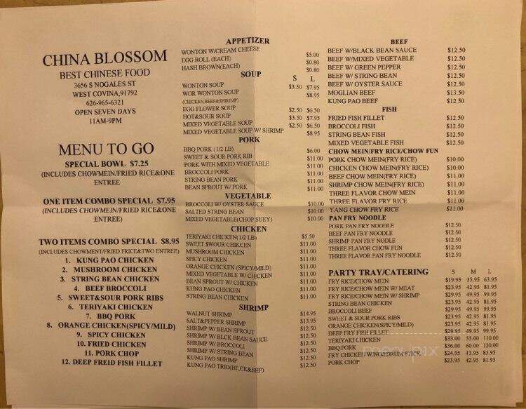China Blossom - West Covina, CA menu_pic