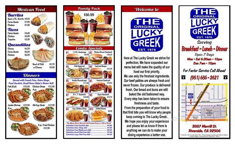 Lucky Greek - Riverside, CA menu_pic