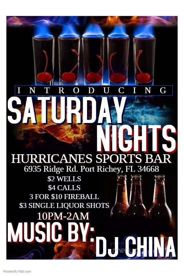 Hurricanes Sports Bar - Port Richey, FL menu_pic