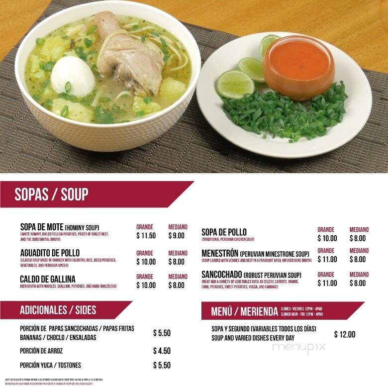 El Rincon Del Sabor - Brockton, MA menu_pic