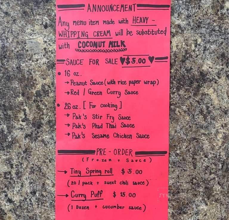 Pak's Green Corner - Superior, WI menu_pic