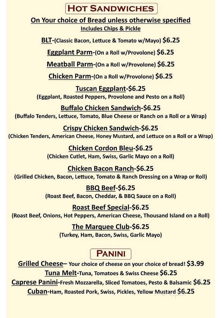 Marquee cafe - Providence, RI menu_pic
