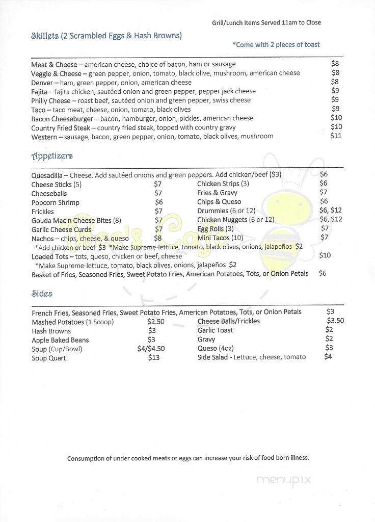 Bee's Cafe - Hazen, ND menu_pic