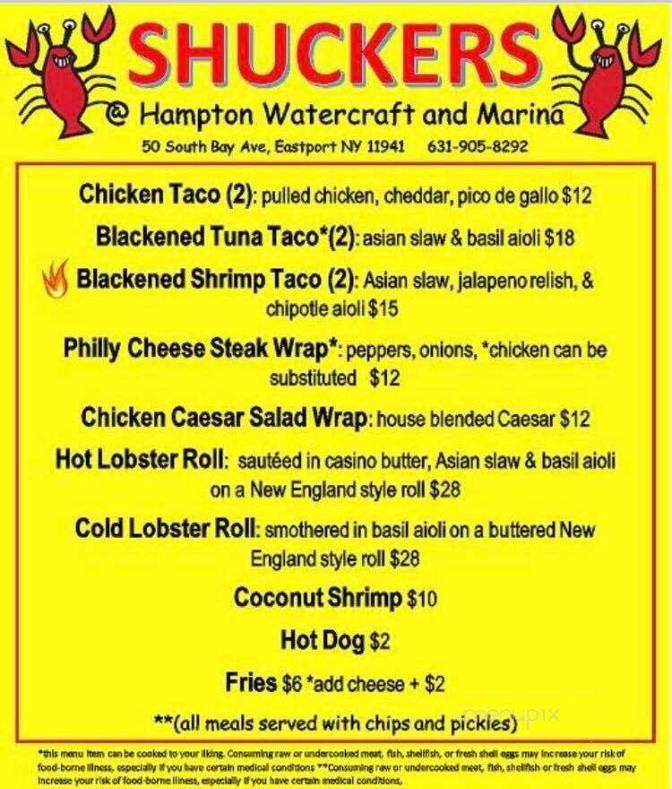 Shuckers - Eastport, NY menu_pic