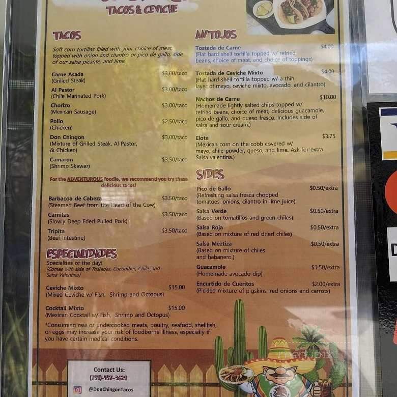 Don Chingon Tacos and Ceviche - Fort Lauderdale, FL menu_pic