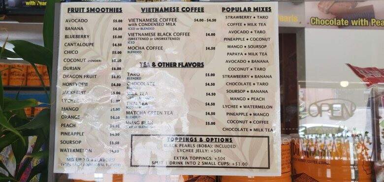 Thang's French Coffee & Bubble Tea - Aiea, HI menu_pic