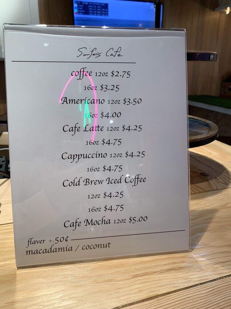 Surfers Cafe - Honolulu, HI menu_pic