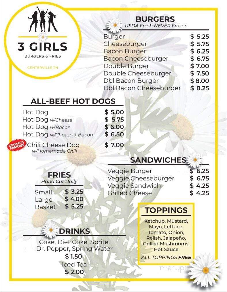 3 Girls Burgers & Fries - Centerville, TN
