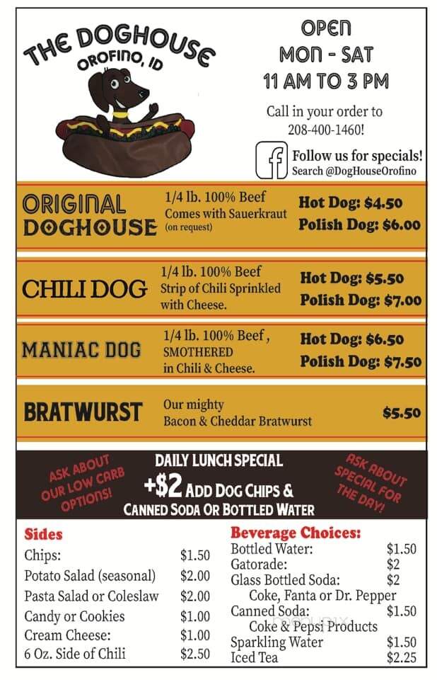 The Doghouse - Orofino, ID menu_pic