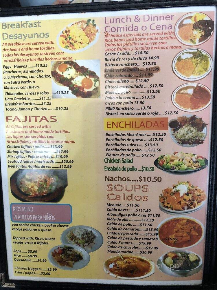 La Colima's Restaurante - Sunnyside, WA menu_pic
