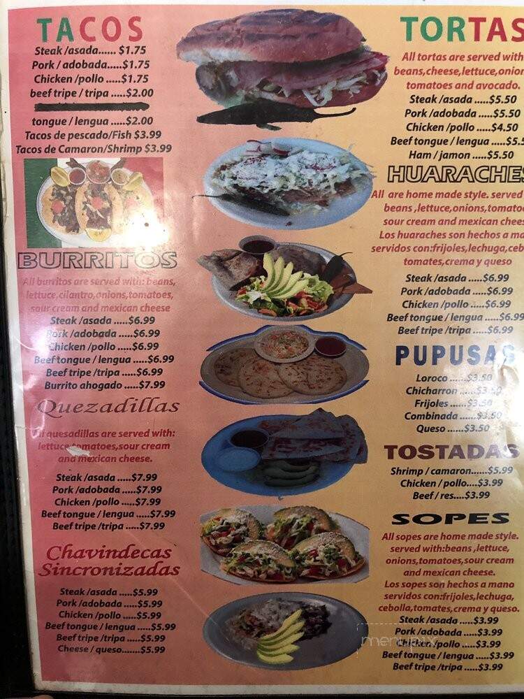 La Colima's Restaurante - Sunnyside, WA menu_pic