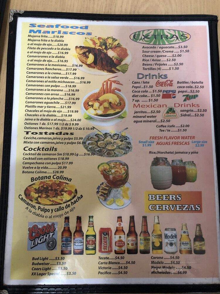 La Colima's Restaurante - Sunnyside, WA menu_pic