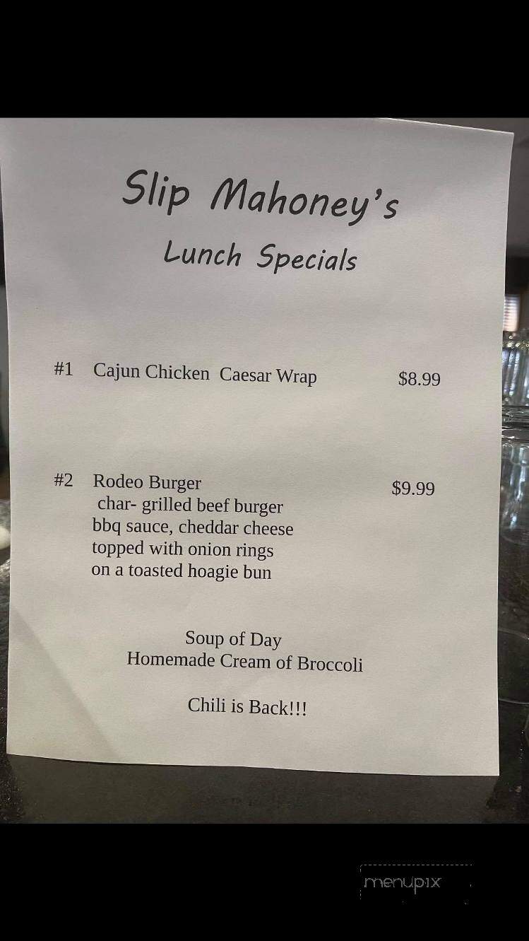 Slip Mahoney's - Riverview, MI menu_pic