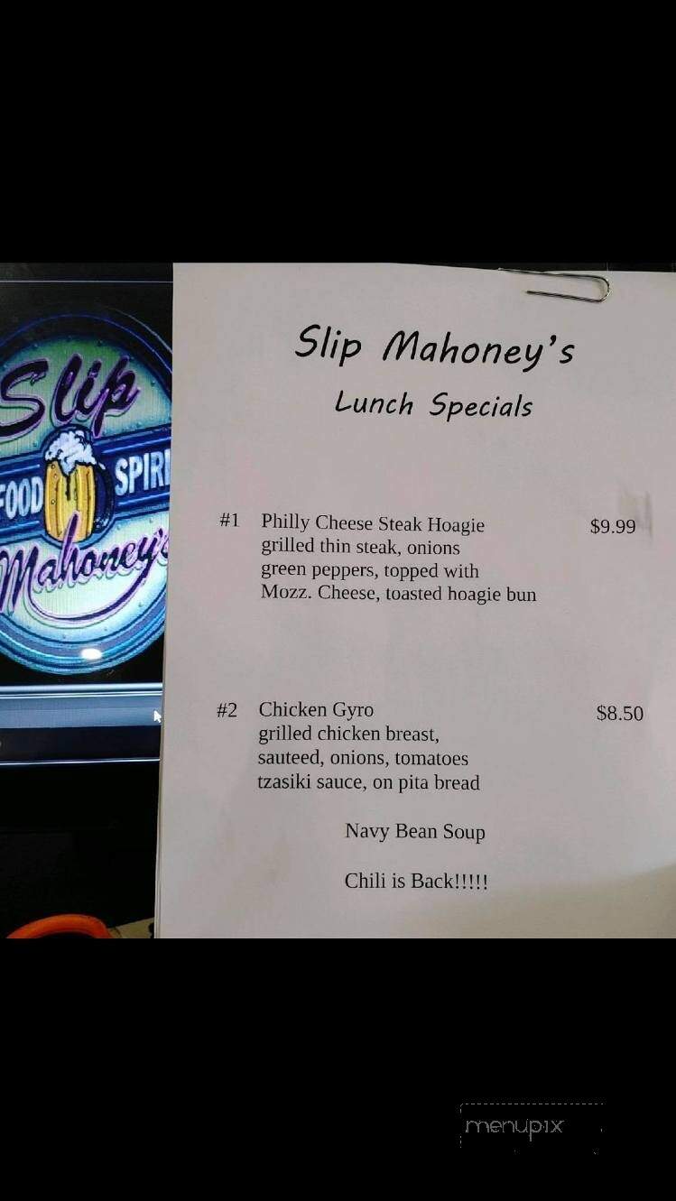 Slip Mahoney's - Riverview, MI menu_pic
