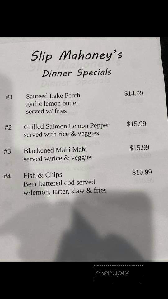 Slip Mahoney's - Riverview, MI menu_pic