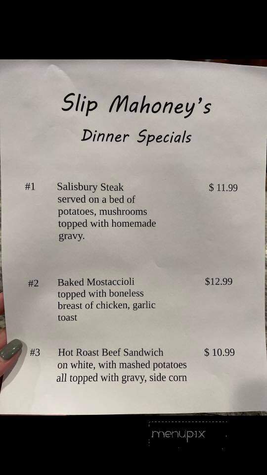 Slip Mahoney's - Riverview, MI menu_pic