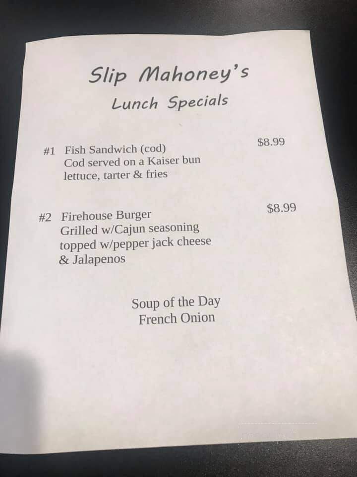 Slip Mahoney's - Riverview, MI menu_pic