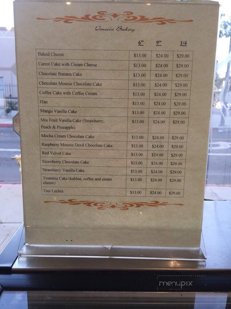 Venecia Bakery - Montebello, CA menu_pic