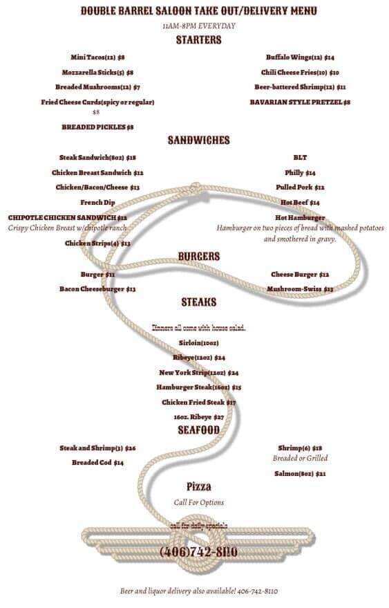 Double Barrel Saloon - Fairview, MT menu_pic