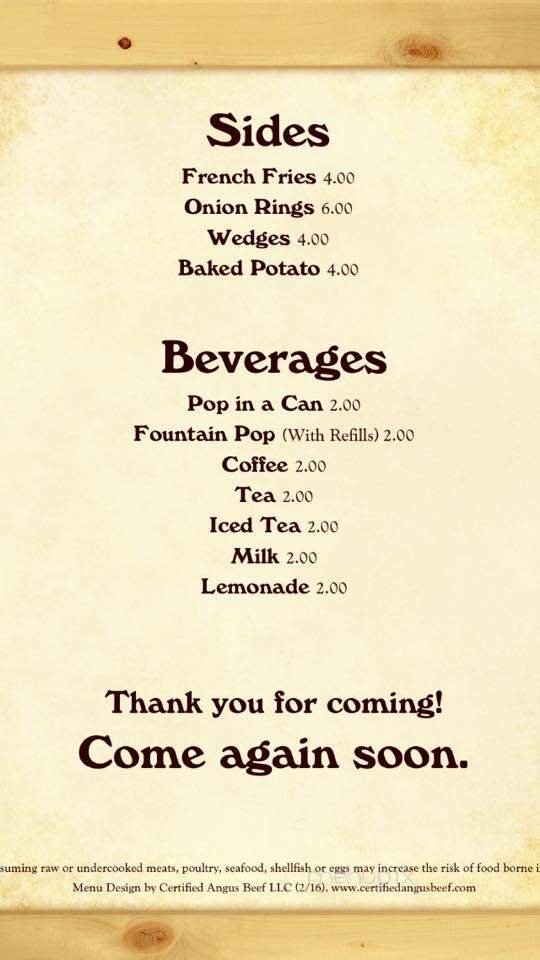Double Barrel Saloon - Fairview, MT menu_pic