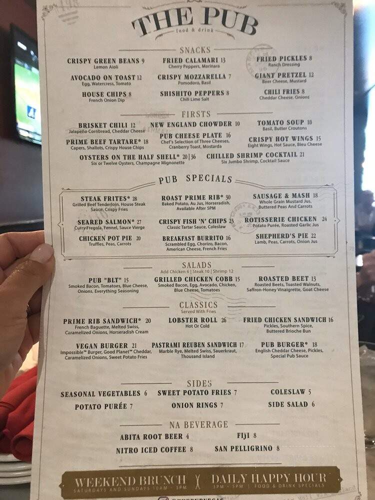 The Pub - Las Vegas, NV menu_pic