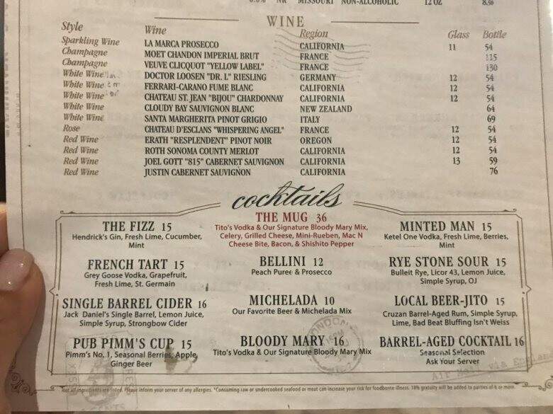 The Pub - Las Vegas, NV menu_pic