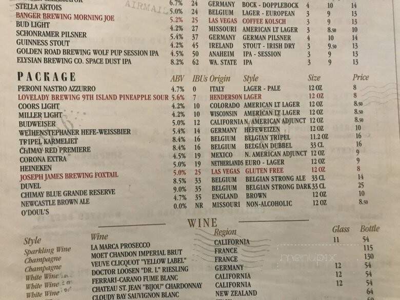 The Pub - Las Vegas, NV menu_pic