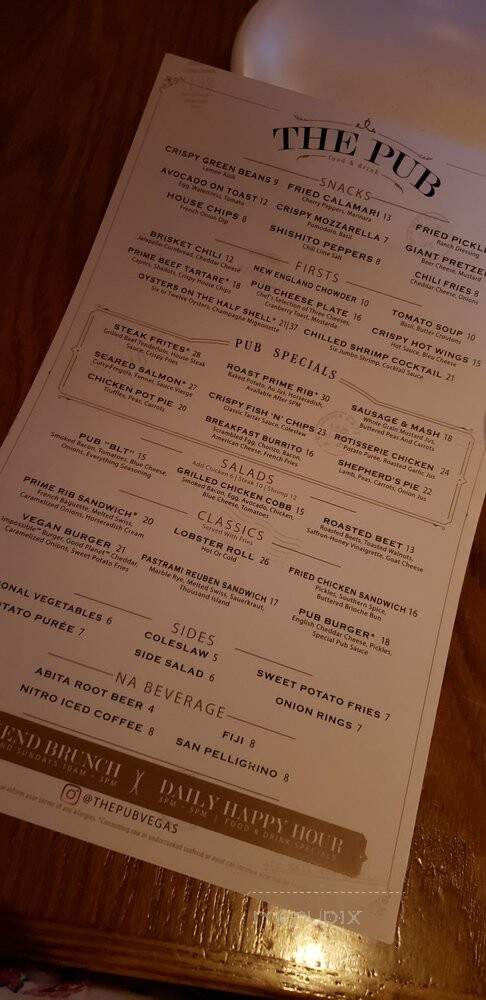 The Pub - Las Vegas, NV menu_pic