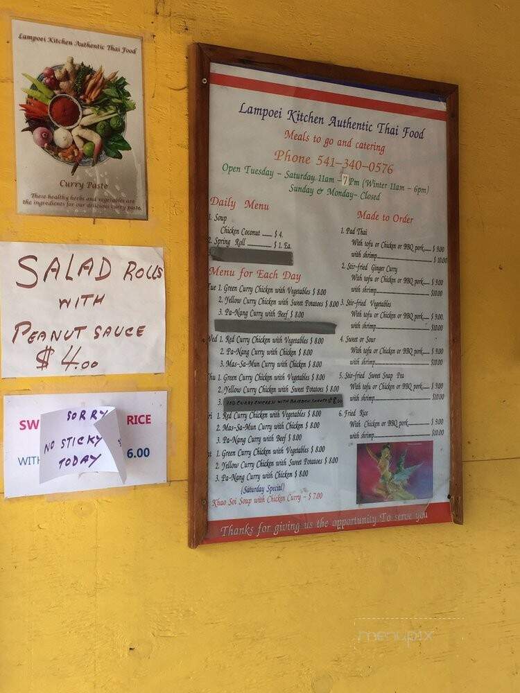 Lampoei's Kitchen Authentic Thai Food - Hood River, OR menu_pic