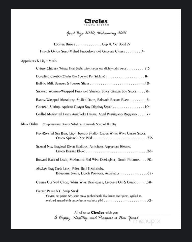 Circle Cafe - Tampa, FL menu_pic