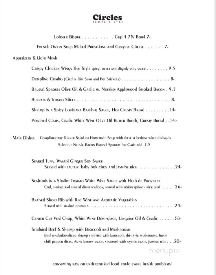 Circle Cafe - Tampa, FL menu_pic