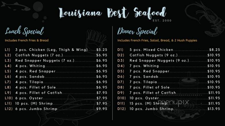 Louisiana Best Seafood - Long Beach, CA menu_pic