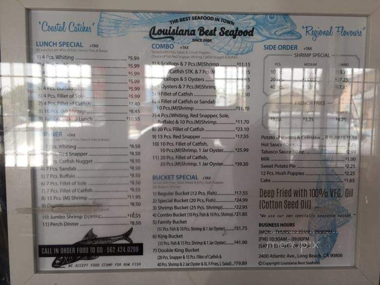 Louisiana Best Seafood - Long Beach, CA menu_pic