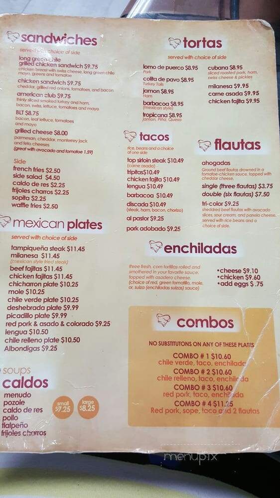 Victoria's - Las Cruces, NM menu_pic